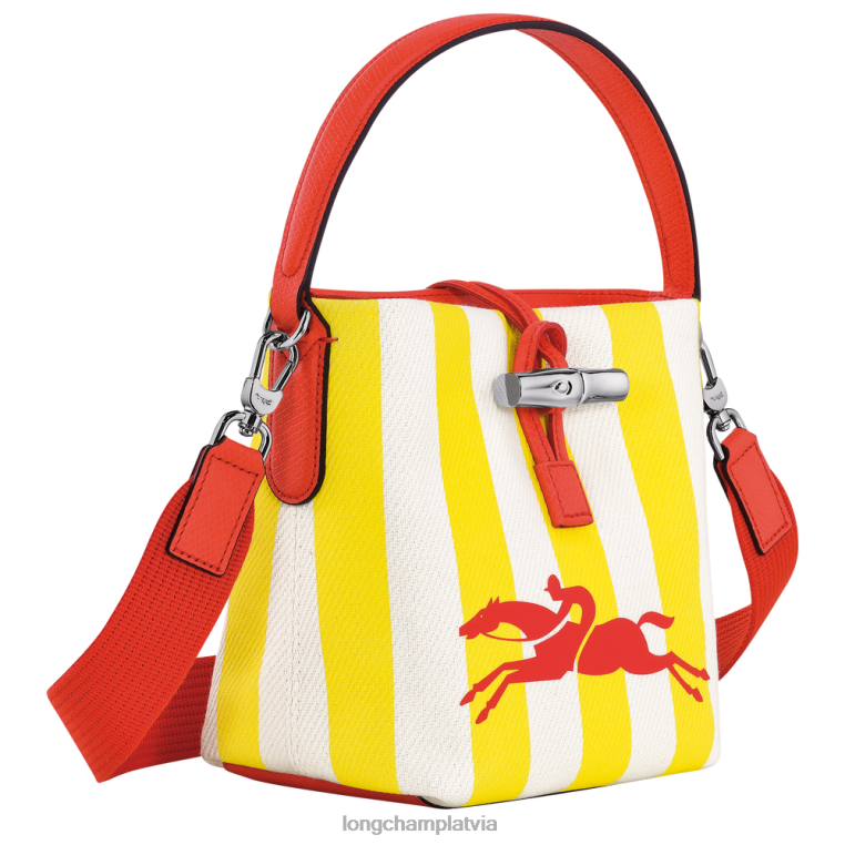sievietes dzeltens/balts Longchamp roseau būtiska kausa soma somas 64NVH245