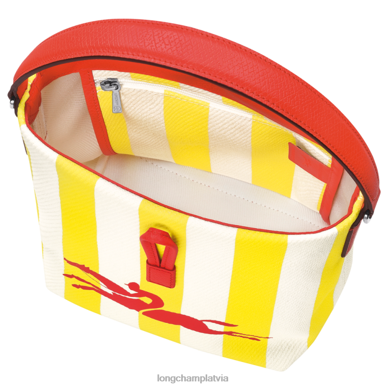 sievietes dzeltens/balts Longchamp roseau būtiska kausa soma somas 64NVH245