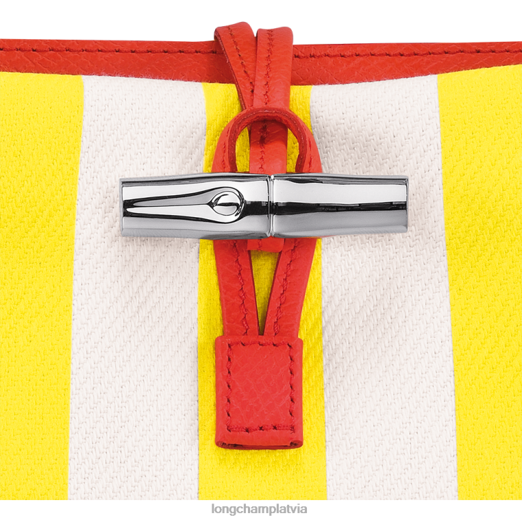 sievietes dzeltens/balts Longchamp roseau būtiska kausa soma somas 64NVH245