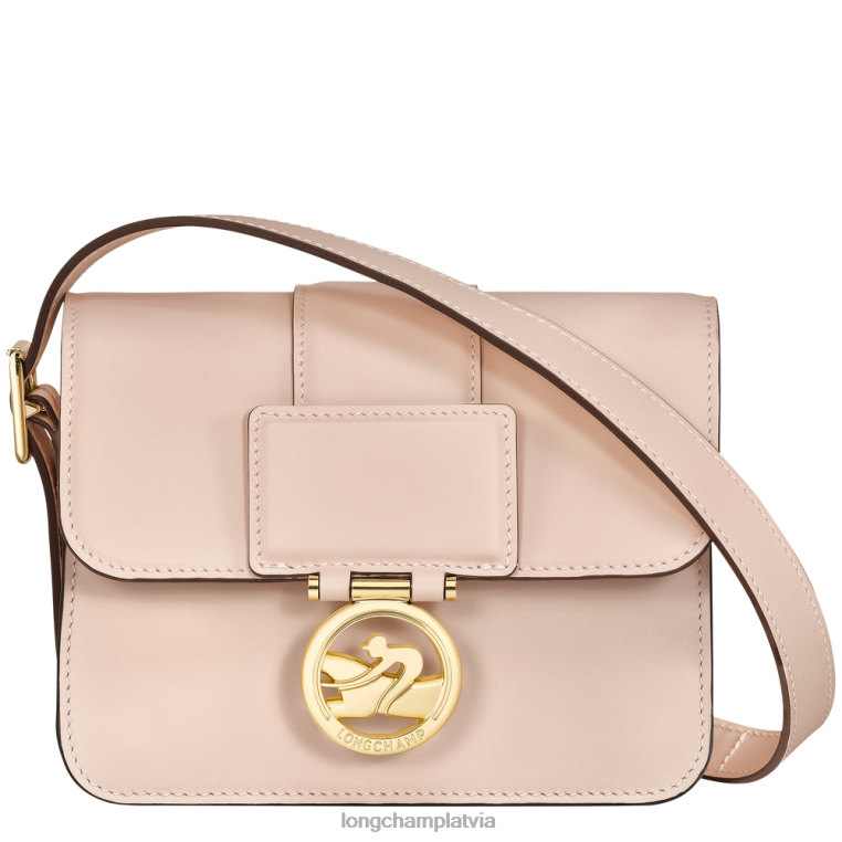 sievietes gaiši rozā Longchamp box-trot crossbody soma somas 64NVH22