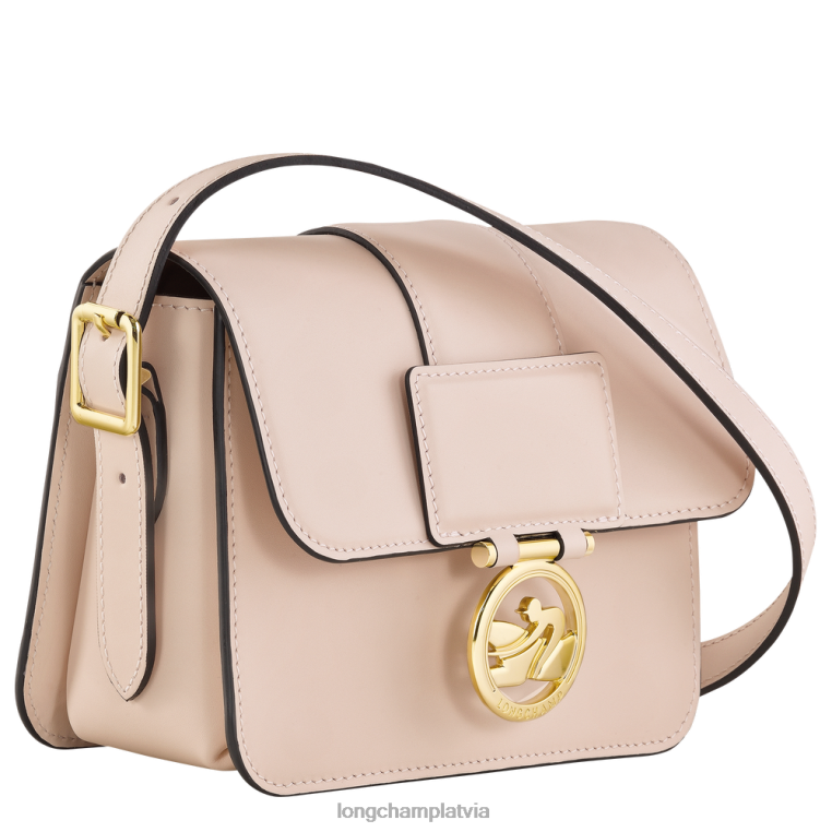 sievietes gaiši rozā Longchamp box-trot crossbody soma somas 64NVH22