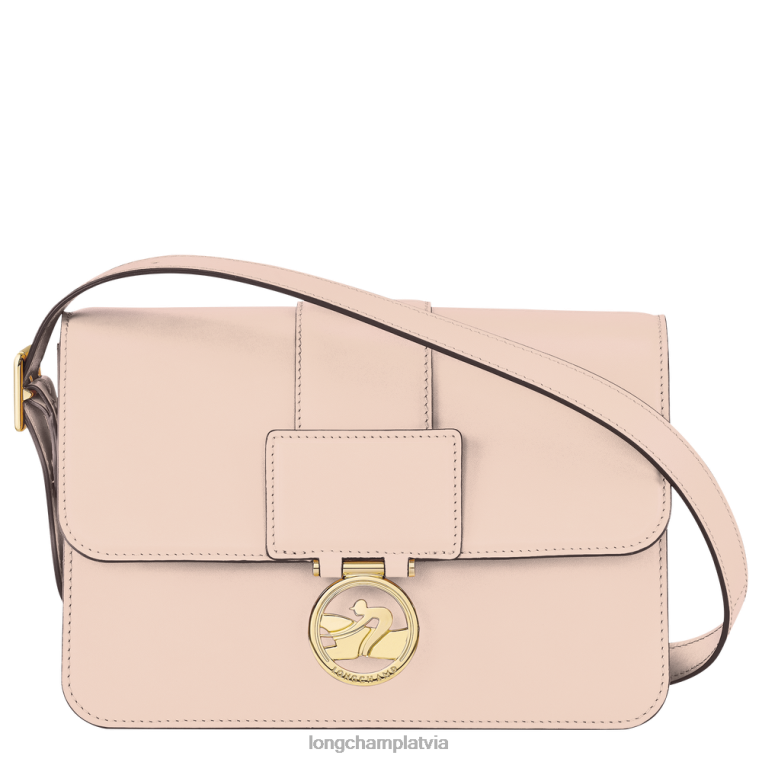sievietes gaiši rozā Longchamp box-trot crossbody soma somas 64NVH234