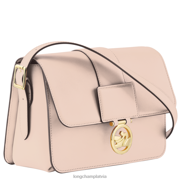 sievietes gaiši rozā Longchamp box-trot crossbody soma somas 64NVH234