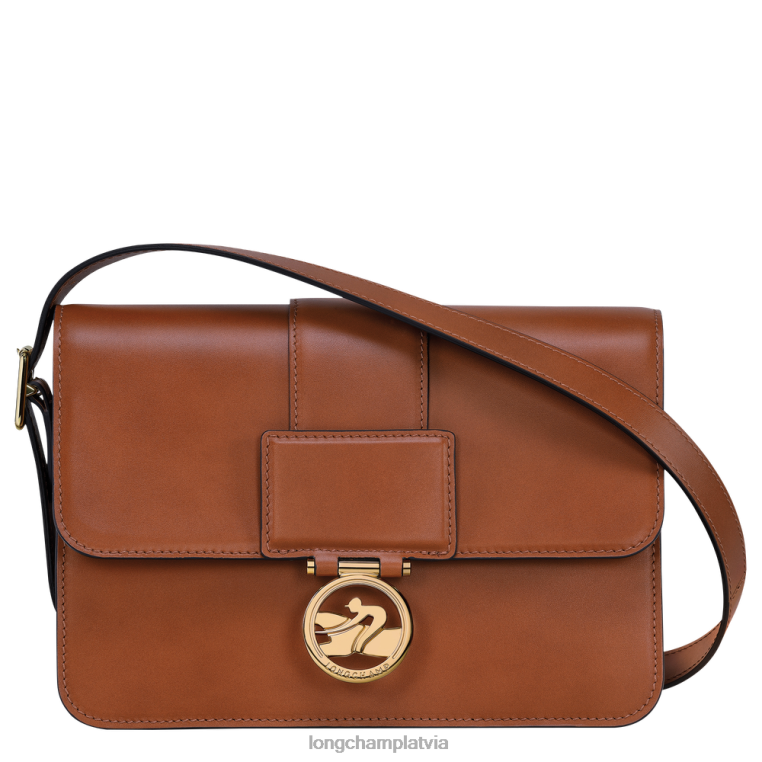 sievietes konjaks Longchamp box-trot crossbody soma somas 64NVH233
