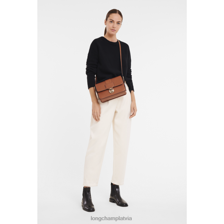 sievietes konjaks Longchamp box-trot crossbody soma somas 64NVH233