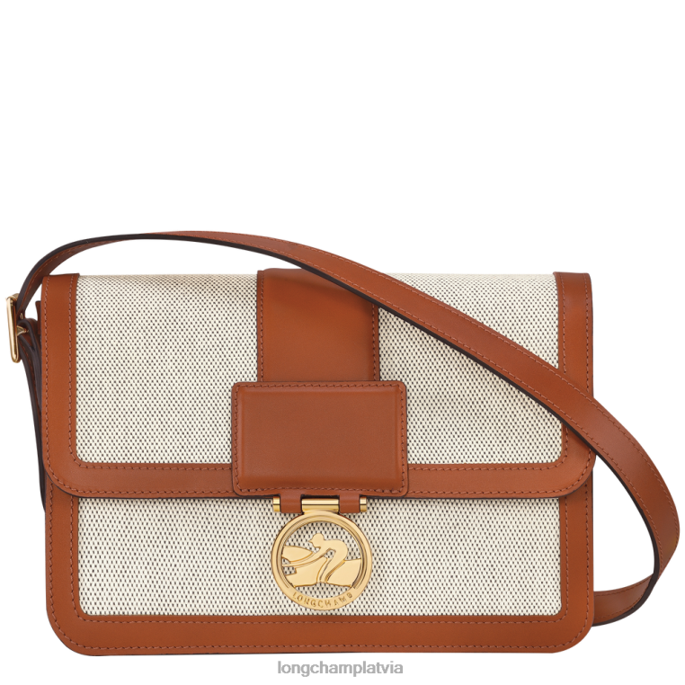 sievietes konjaks Longchamp box-trot crossbody soma somas 64NVH244
