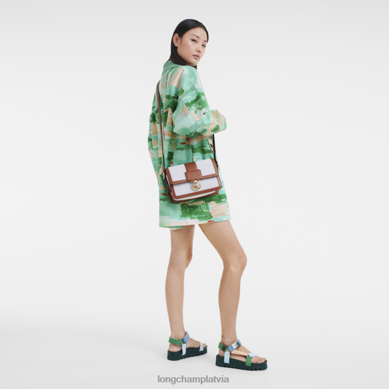 sievietes konjaks Longchamp box-trot crossbody soma somas 64NVH244