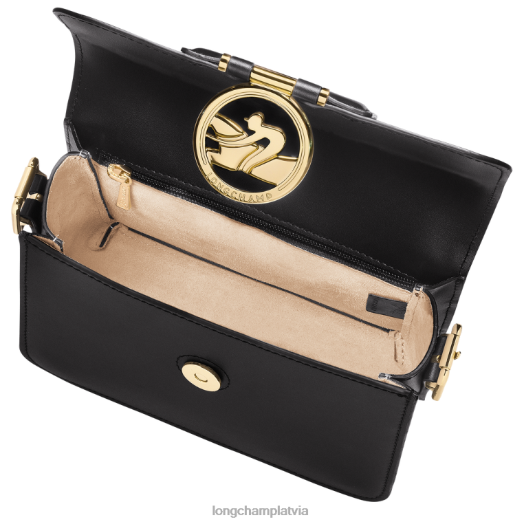 sievietes melns Longchamp box-trot crossbody soma somas 64NVH228