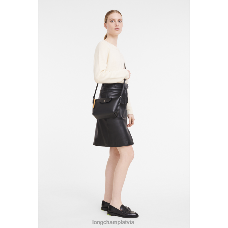 sievietes melns Longchamp le pliage city crossbody soma somas 64NVH223