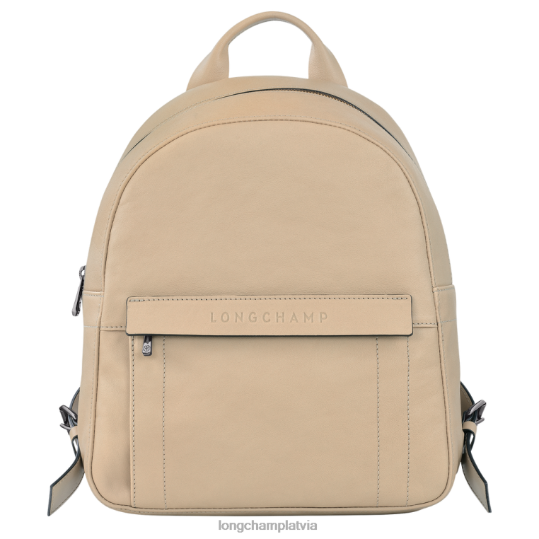 sievietes bēšs Longchamp 3D mugursoma somas 64NVH431