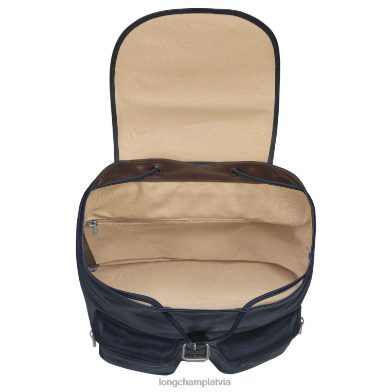 sievietes pusnakts zils Longchamp 3D mugursoma somas 64NVH454