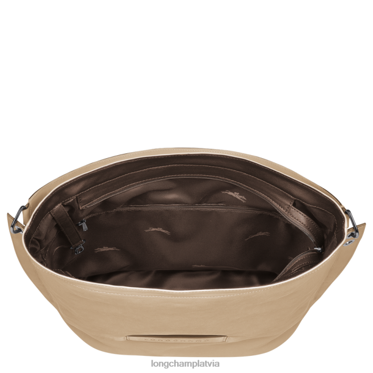sievietes bēšs Longchamp 3D klaiņojoša soma somas 64NVH399