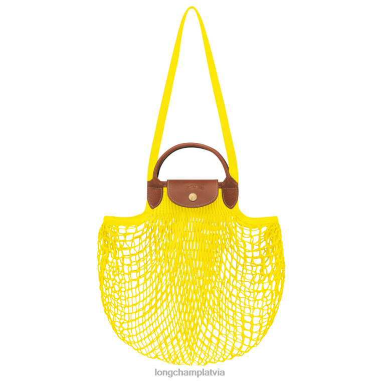 sievietes citronu Longchamp le pliage filet tīkla maisiņš somas 64NVH2