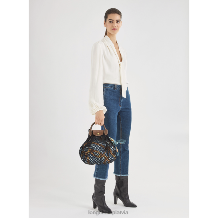 sievietes flote Longchamp le pliage filet tīkla maisiņš somas 64NVH5