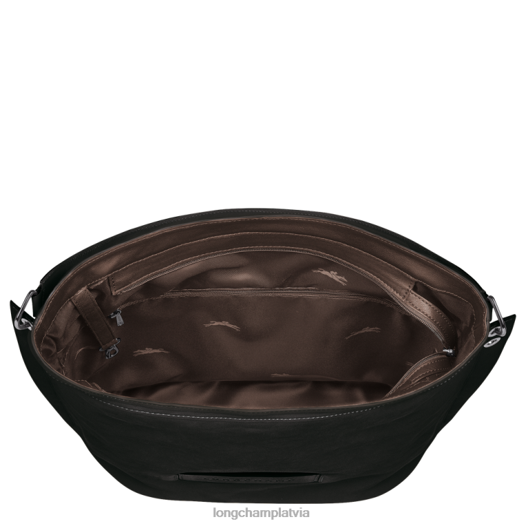 sievietes melns Longchamp 3D klaiņojoša soma somas 64NVH398