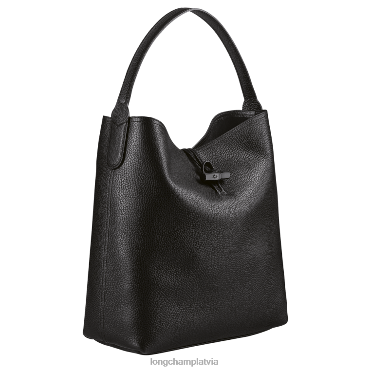 sievietes melns Longchamp roseau essential hobo soma somas 64NVH356