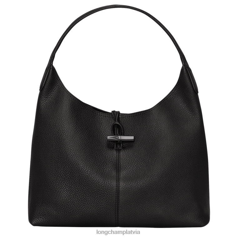 sievietes melns Longchamp roseau essential hobo soma somas 64NVH357