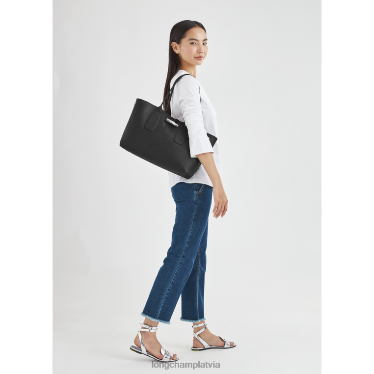 sievietes melns Longchamp roseau soma somas 64NVH368