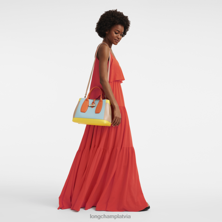 sievietes daudzkrāsains Longchamp roseau rokassomu somas 64NVH96