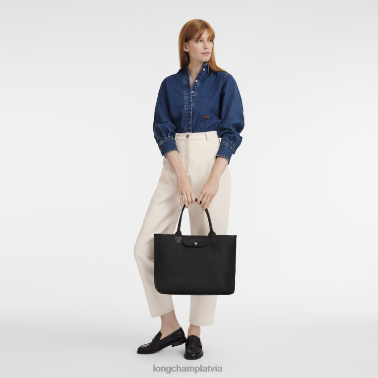 sievietes melns Longchamp le pliage city soma somas 64NVH83