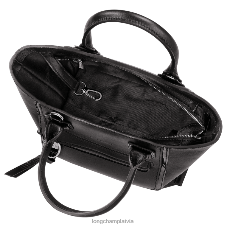sievietes melns Longchamp pastkastes rokassomiņa somas 64NVH175