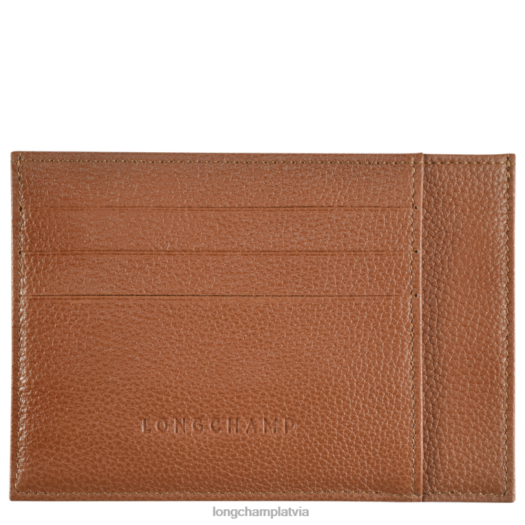 vīriešiem karamele Longchamp le foulonne kartes turētājs ādas izstrādājumi 64NVH652