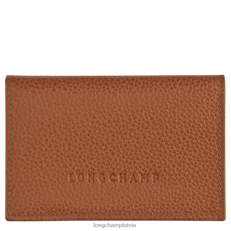 vīriešiem karamele Longchamp le foulonne kartes turētājs ādas izstrādājumi 64NVH654