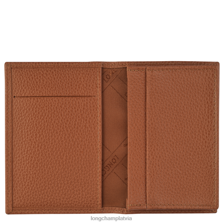 vīriešiem karamele Longchamp le foulonne kartes turētājs ādas izstrādājumi 64NVH654