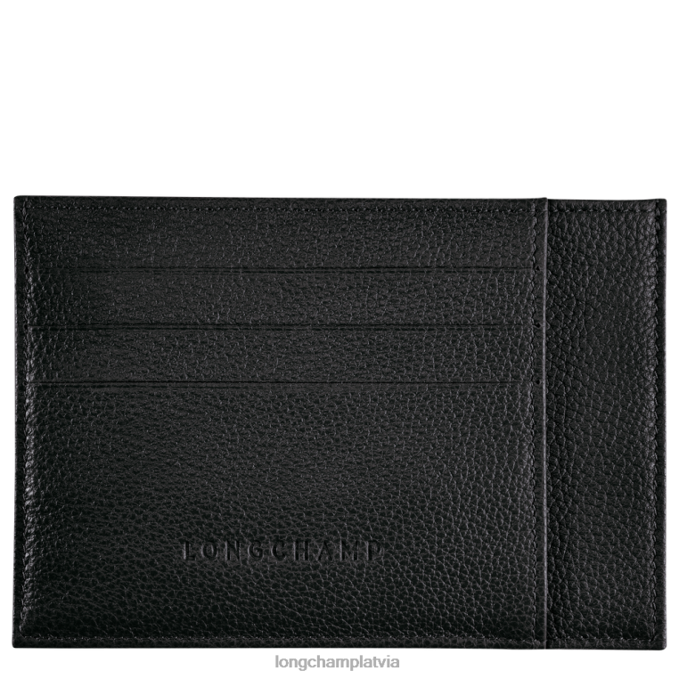 vīriešiem melns Longchamp le foulonne kartes turētājs ādas izstrādājumi 64NVH650