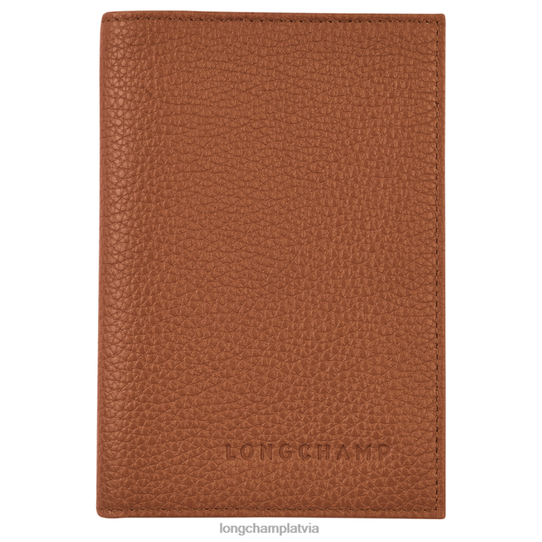 vīriešiem karamele Longchamp le foulonne pases vāks ādas izstrādājumi 64NVH726