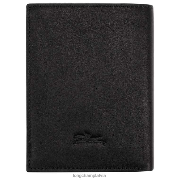 vīriešiem melns Longchamp sur seine maku ādas izstrādājumi 64NVH1129