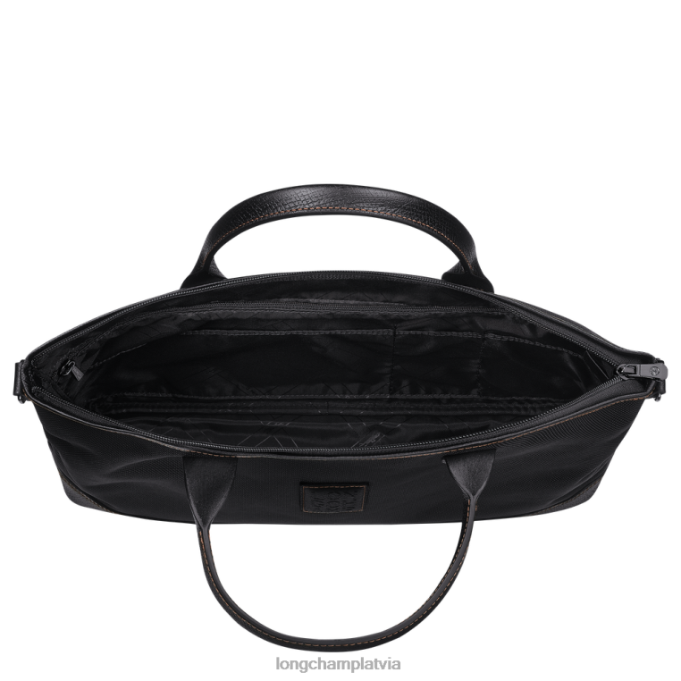 vīriešiem melns Longchamp Boksfordas portfelis somas 64NVH464