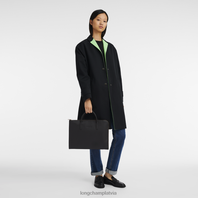 vīriešiem melns Longchamp le foulonne portfelis somas 64NVH470