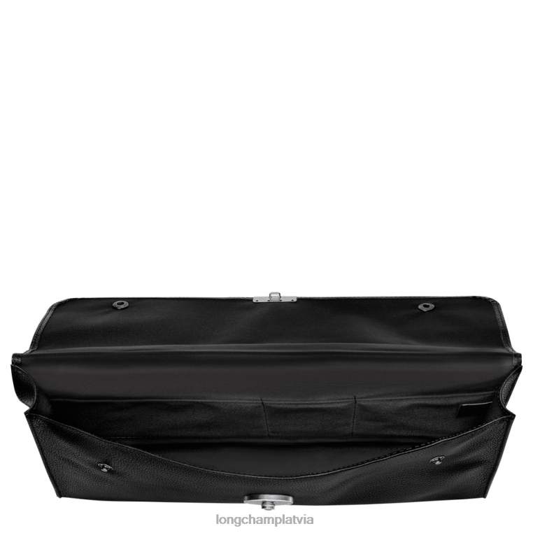 vīriešiem melns Longchamp le foulonne portfelis somas 64NVH483