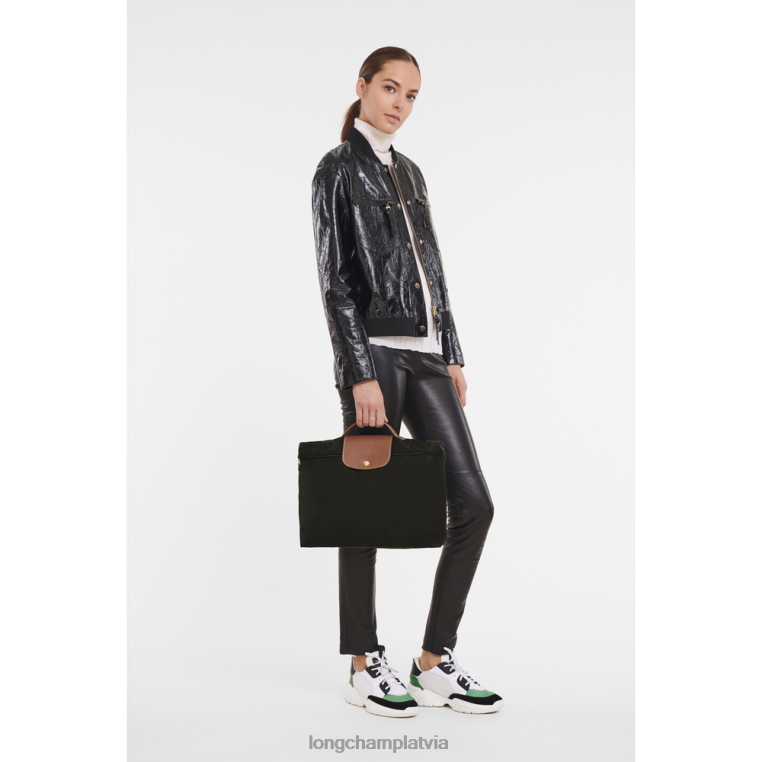 vīriešiem melns Longchamp le pliage oriģinālais portfelis somas 64NVH485