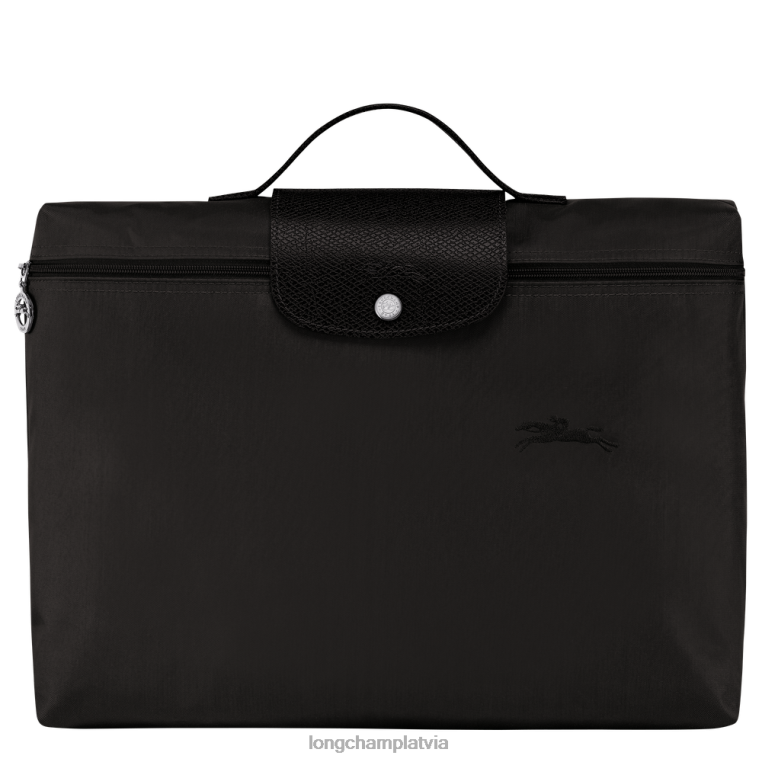 vīriešiem melns Longchamp le pliage zaļā dokumentu mape somas 64NVH492