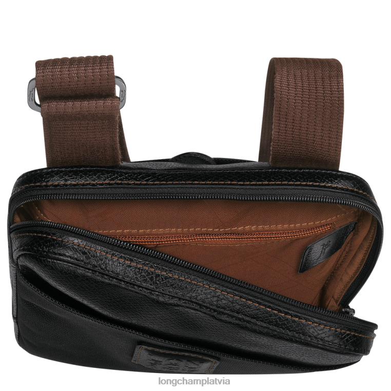 vīriešiem melns Longchamp Boxford crossbody soma somas 64NVH1107