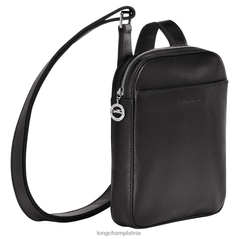 vīriešiem melns Longchamp le foulonne crossbody bag somas 64NVH1122