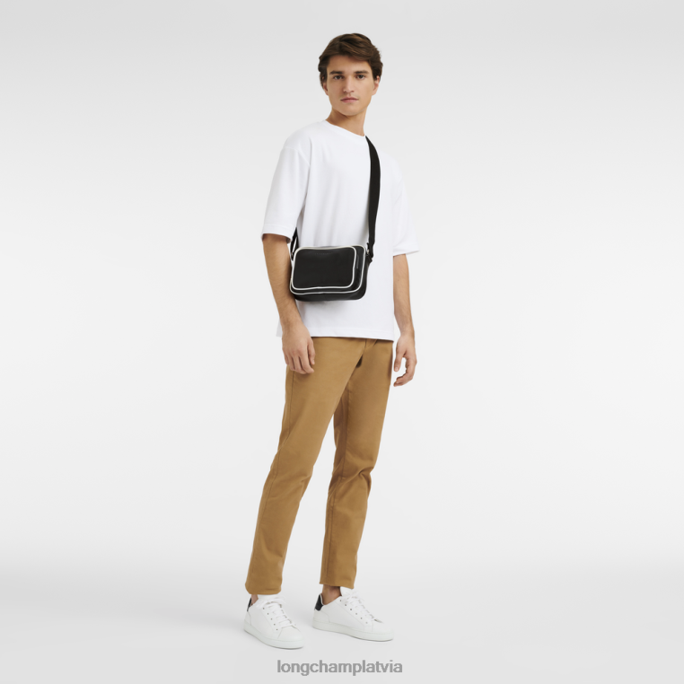 vīriešiem melns balts Longchamp le foulonne kameras soma somas 64NVH1124